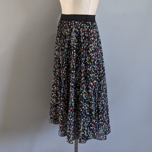 Flowy Floral Midi Length Tea Skirt Small - Picture 3 of 4